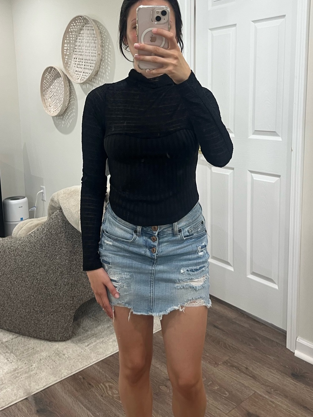 Altar’d State NWT Black Sheer Top